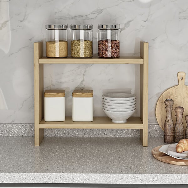 HABITAT ET JARDIN - Étagère de cuisine en bois "Denver" - 34 x 10 x 30 cm - Saphir - large