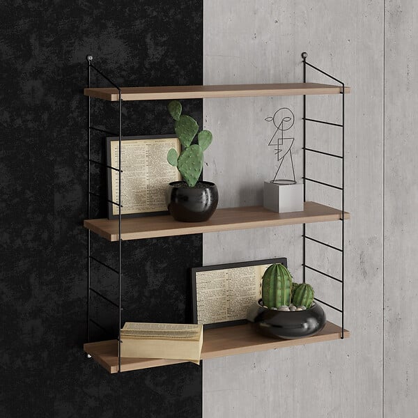 HABITAT ET JARDIN - Étagère murale en bois "Armoni" - 72 x 20 x 85 cm - Noyer - large