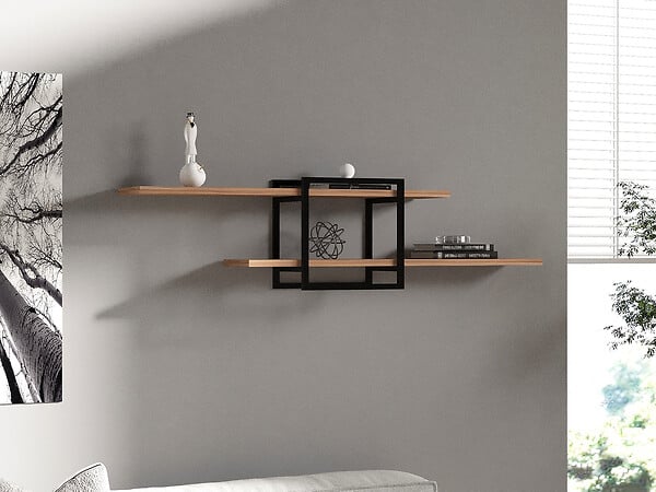 HABITAT ET JARDIN - Étagère murale en bois "Mone" - 120 x 18 x 30 cm - Pin atlantique - large