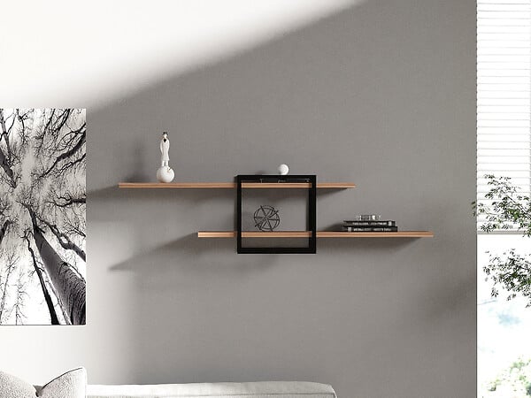 HABITAT ET JARDIN - Étagère murale en bois "Mone" - 120 x 18 x 30 cm - Pin atlantique - large