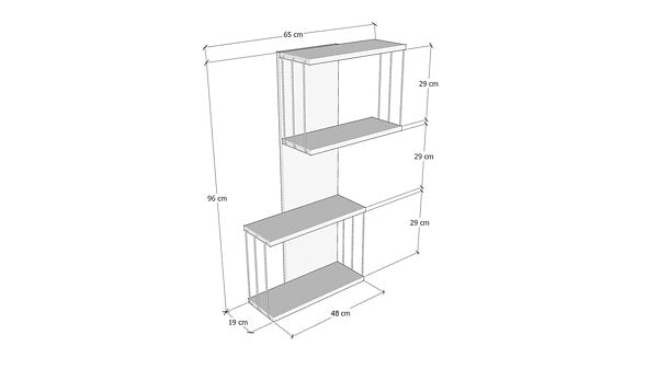 HABITAT ET JARDIN - Étagère murale en bois "Destan" 65 x 19 x 96 cm - Pin - large