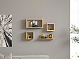 HABITAT ET JARDIN - Lot de 4 étagères murales en bois "Babi" - 43 x 15 x 23 cm - Beige - vignette
