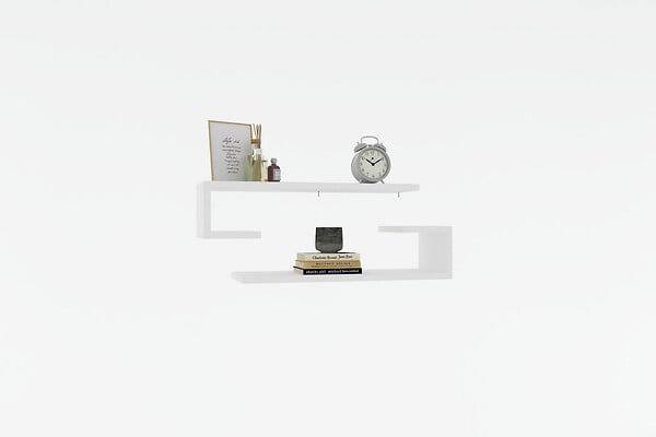 HABITAT ET JARDIN - Étagère murale en bois "Eldo" - 60 x 19 x 15 cm - Blanc - large