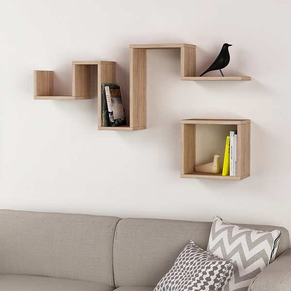 HABITAT ET JARDIN - Étagère murale en bois "Follow" - 116 x 20 x 45 cm - Marron - large