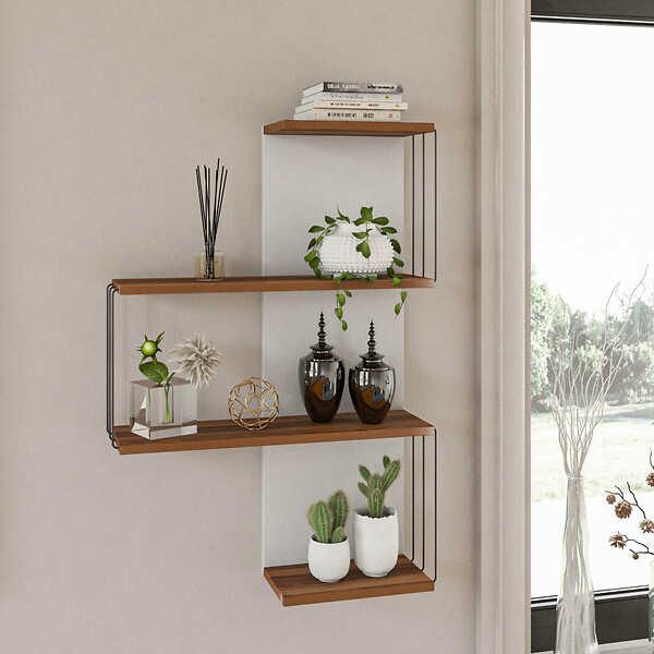 HABITAT ET JARDIN - Étagère murale en bois "Cambel" - 64 x 19 x 96 cm - Marron - large