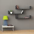 HABITAT ET JARDIN - Étagère murale en bois "Tibet" - 120 x 22 x 67 cm - Anthracite - vignette
