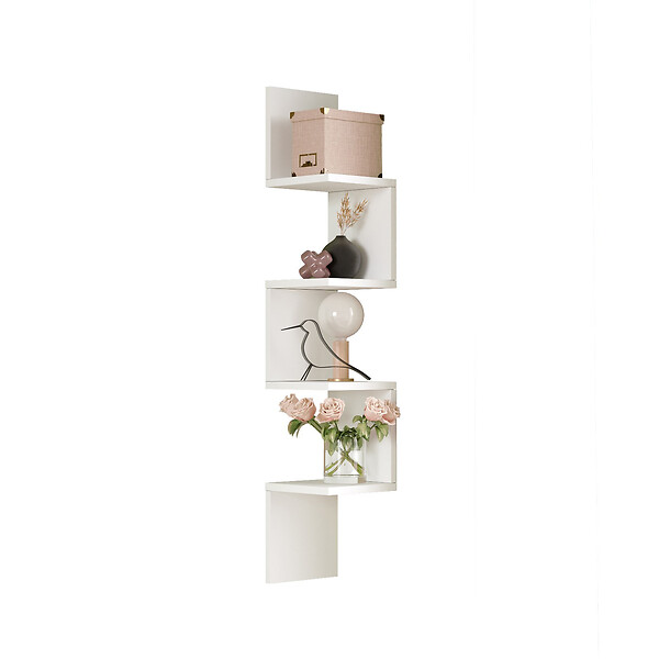 HABITAT ET JARDIN - Étagère Murale en bois "WL9" - 22 x 22 x 117 cm - Blanc - large