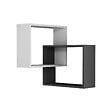 HABITAT ET JARDIN - Lot de 2 étagères murales d'angle en bois "Ring" - 68 x 60 x 68 cm - Gris anthracite - vignette