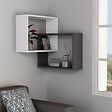 HABITAT ET JARDIN - Lot de 2 étagères murales d'angle en bois "Ring" - 68 x 60 x 68 cm - Gris anthracite - vignette