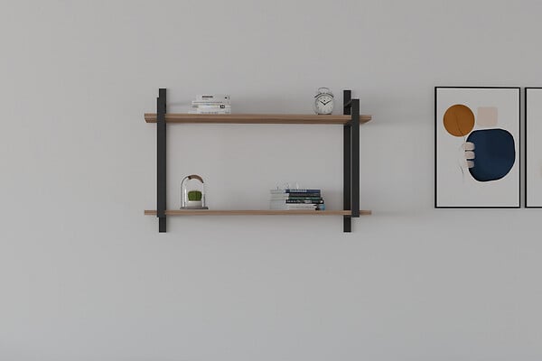 HABITAT ET JARDIN - Étagère murale en bois "Abat" - 90 x 22 x 60 cm - Noyer - large