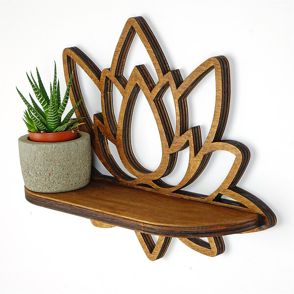 HABITAT ET JARDIN - Étagère murale en bois "Raf264" - 33 x 10 x 26 cm - Noyer - large