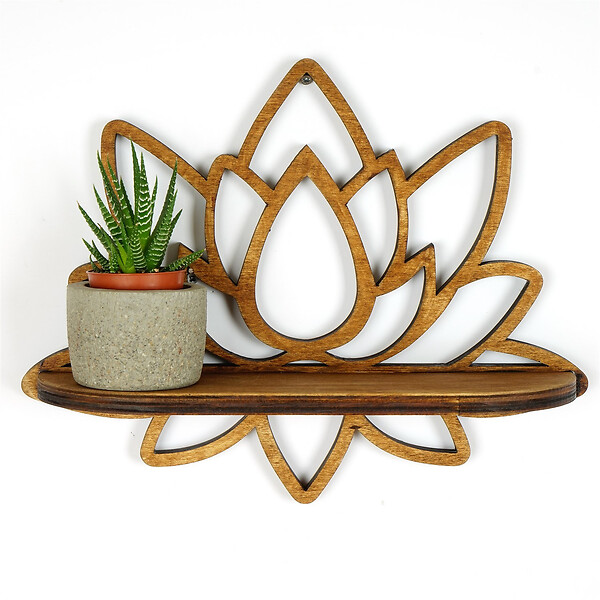 HABITAT ET JARDIN - Étagère murale en bois "Raf264" - 33 x 10 x 26 cm - Noyer - large