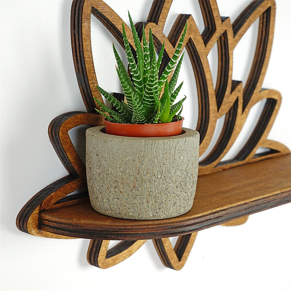 HABITAT ET JARDIN - Étagère murale en bois "Raf264" - 33 x 10 x 26 cm - Noyer - large