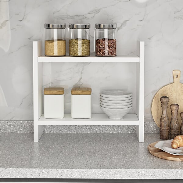 HABITAT ET JARDIN - Étagère de cuisine en bois "Denver" - 34 x 10 x 30 cm - Blanc - large