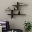 HABITAT ET JARDIN - Étagère murale en bois "Leo" - 123 x 22 x 80 cm - Anthracite - vignette
