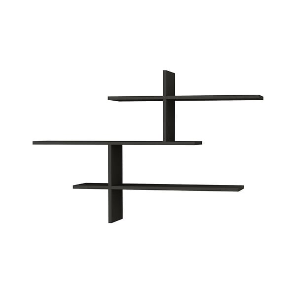 HABITAT ET JARDIN - Étagère murale en bois "Leo" - 123 x 22 x 80 cm - Anthracite - large