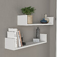 HABITAT ET JARDIN - Étagère murale en bois "Iris" - 63 x 14 x 14 cm - Blanc - vignette