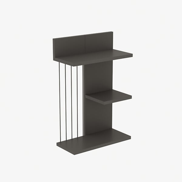 HABITAT ET JARDIN - Étagère murale en bois "Kinik" - 40 x 19 x 60 cm - Gris anthracite - large