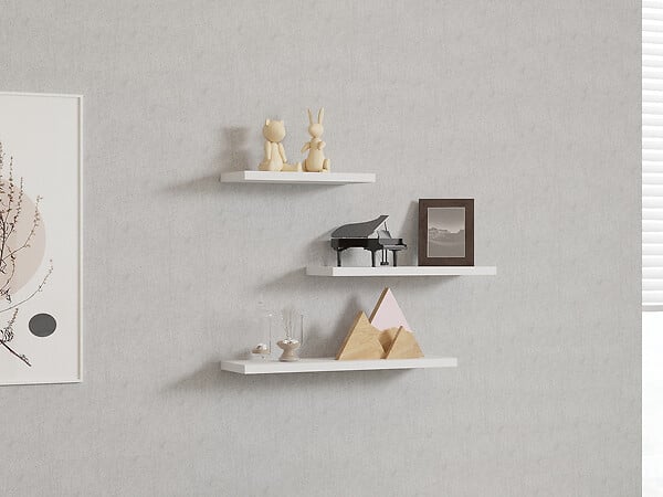 HABITAT ET JARDIN - Étagère murale en bois "Leila" - 50 x 14 x 2 cm - Blanc - large
