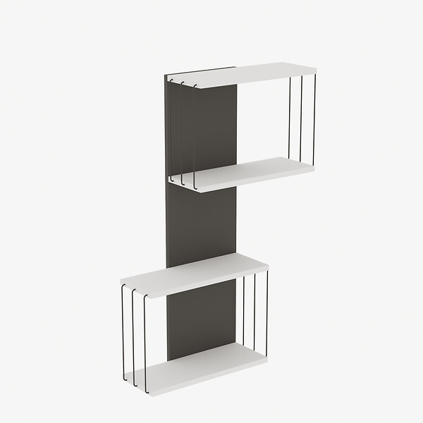 HABITAT ET JARDIN - Étagère murale en bois "Destan" - 65 x 19 x 96 cm - Blanc - large