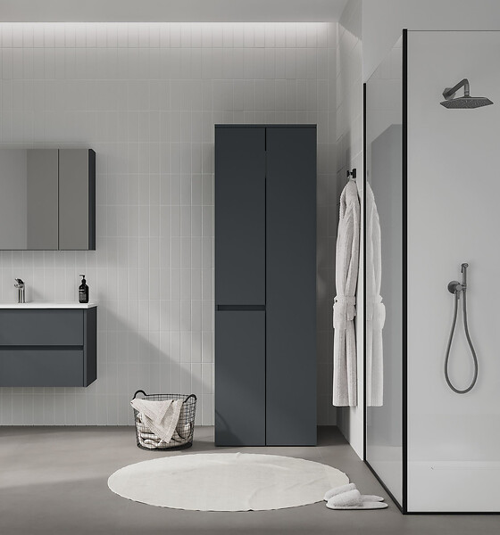HABITAT ET JARDIN - Armoire de Salle de Bain "Solis 60" -  cm - Matte Anthracite - large