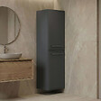HABITAT ET JARDIN - Armoire de Salle de Bain "Nuvola 40 v3" - 40 x 32 x 138 cm - Anthracite - vignette