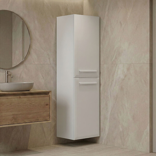 HABITAT ET JARDIN - Armoire de Salle de Bain "Nuvola 40 v3" - 40 x 32 x 138 cm - White - large