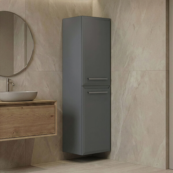HABITAT ET JARDIN - Armoire de Salle de Bain "Nuvola 40 v3" - 40 x 32 x 138 cm - Grey - large