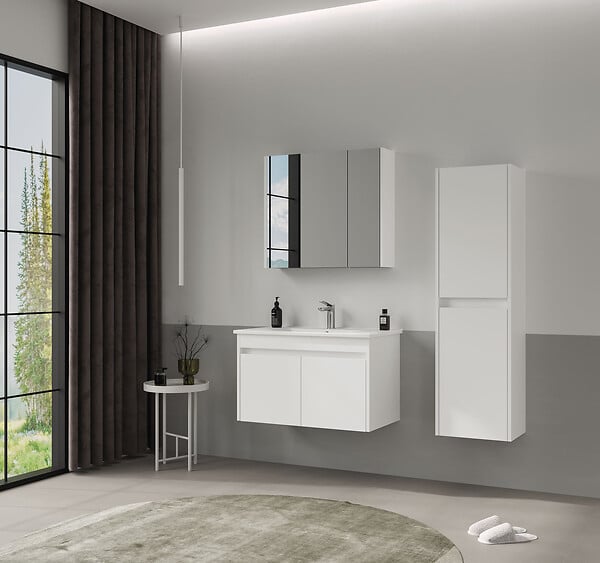 HABITAT ET JARDIN - Armoire de Salle de Bain "Side 40" - 40 x 27 x 138 cm - Matte White - large