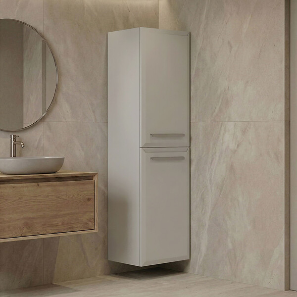 HABITAT ET JARDIN - Armoire de Salle de Bain "Nuvola 40 v3" - 40 x 32 x 138 cm - Cashmere - large