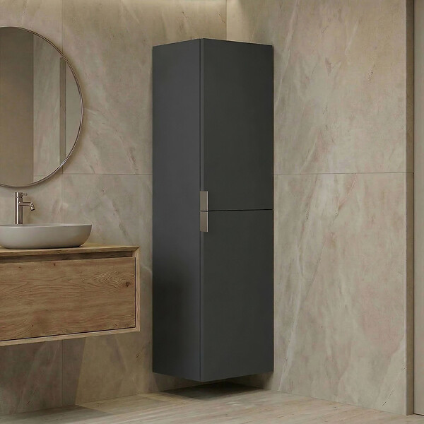 HABITAT ET JARDIN - Armoire de Salle de Bain "Purus Desna 40" - 40 x 32 x 138 cm - Matte Anthracite - large