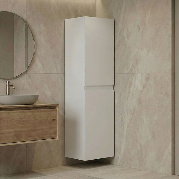 HABITAT ET JARDIN - Armoire de Salle de Bain "Nest 40 v2" - 40 x 32 x 138 cm - Matte White - large