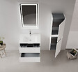 HABITAT ET JARDIN - Armoire de Salle de Bain "Nest 40 v2" - 40 x 32 x 138 cm - Matte White - vignette