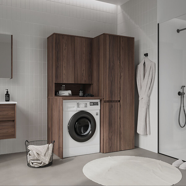 HABITAT ET JARDIN - Armoire de Salle de Bain "Solis 60" -  cm - Dark Walnut - large