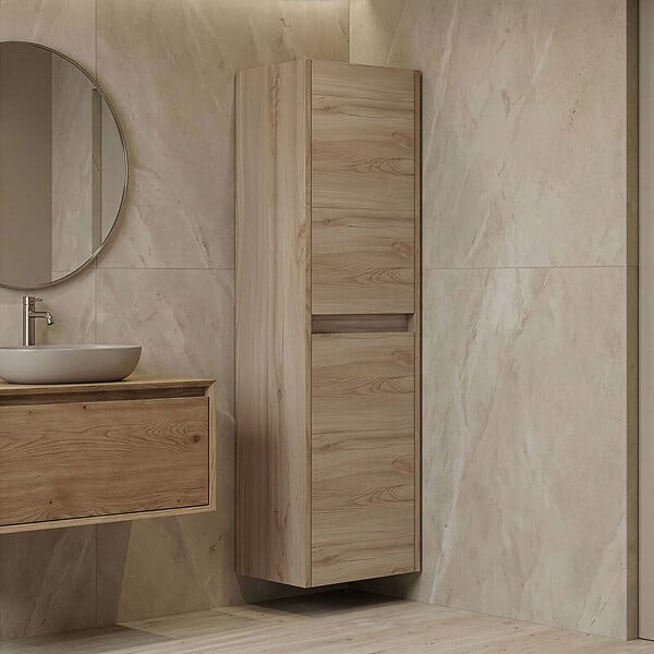 HABITAT ET JARDIN - Armoire de Salle de Bain "Side 40" - 40 x 27 x 138 cm - Oak - large