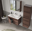 HABITAT ET JARDIN - Armoire de Salle de Bain "Side 40" - 40 x 27 x 138 cm - Dark Walnut - vignette