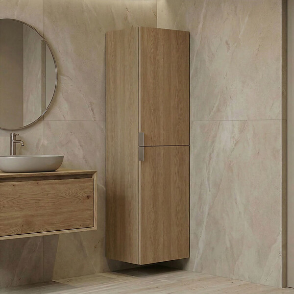 HABITAT ET JARDIN - Armoire de Salle de Bain "Purus Desna 40" - 40 x 32 x 138 cm - Sonomo Oak - large