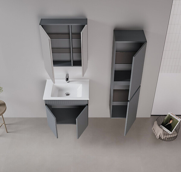 HABITAT ET JARDIN - Armoire de Salle de Bain "Tivoli 40" -  cm - Matte Anthracite - large