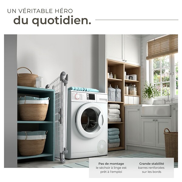 TECTAKE - Séchoir à linge LIFE pliable de 1,8 m blanc - large