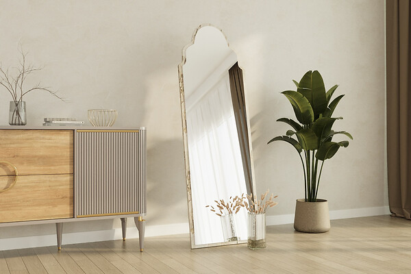 HABITAT ET JARDIN - Miroir en bois "Sahmaran " - 50 x 160 cm - Beige - large