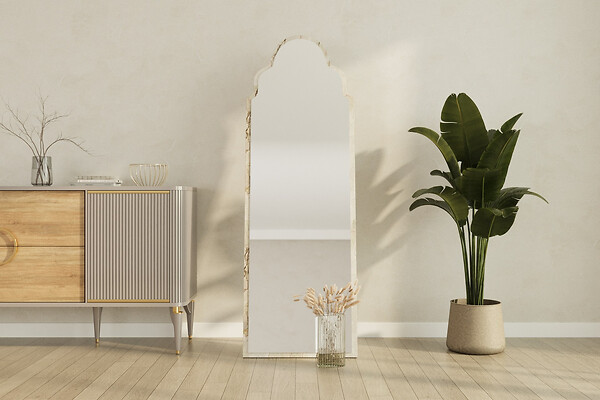 HABITAT ET JARDIN - Miroir en bois "Sahmaran " - 50 x 160 cm - Beige - large