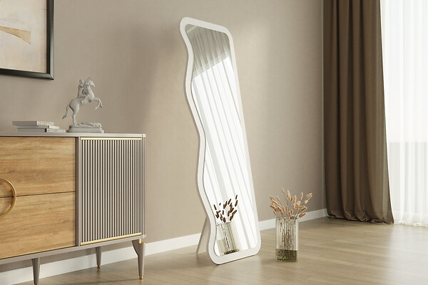 HABITAT ET JARDIN - Miroir en bois "Asel" - 50 x 160 cm - Blanc - large