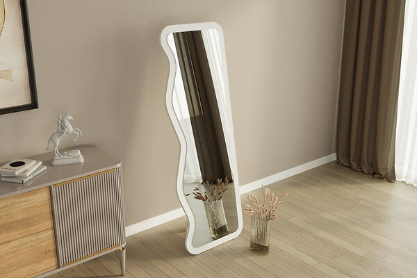 HABITAT ET JARDIN - Miroir en bois "Asel" - 50 x 160 cm - Blanc - large