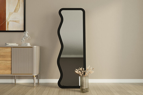 HABITAT ET JARDIN - Miroir en bois "Asel" - 50 x 160 cm - Noir - large