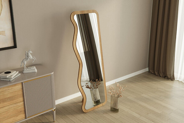 HABITAT ET JARDIN - Miroir en bois "Asel" - 50 x 160 cm - Beige - large