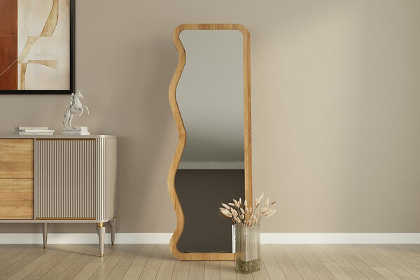 HABITAT ET JARDIN - Miroir en bois "Asel" - 50 x 160 cm - Beige - large