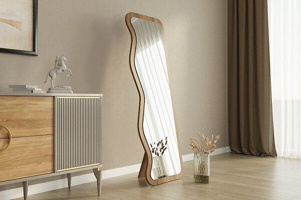 HABITAT ET JARDIN - Miroir en bois "Asel" - 50 x 160 cm - Marron - large