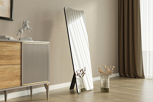HABITAT ET JARDIN - Miroir en bois "Vitros" - 55 x 150 cm - Noir - large