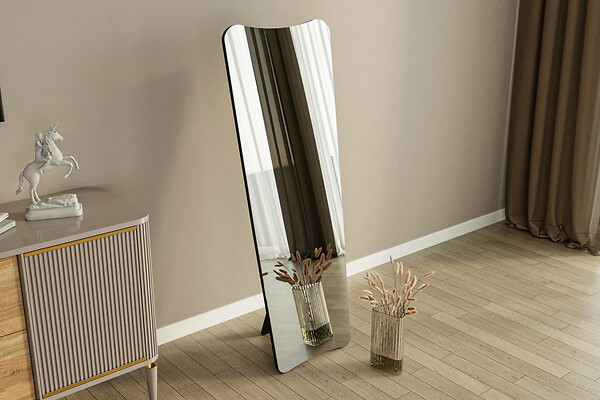 HABITAT ET JARDIN - Miroir en bois "Vitros" - 55 x 150 cm - Noir - large