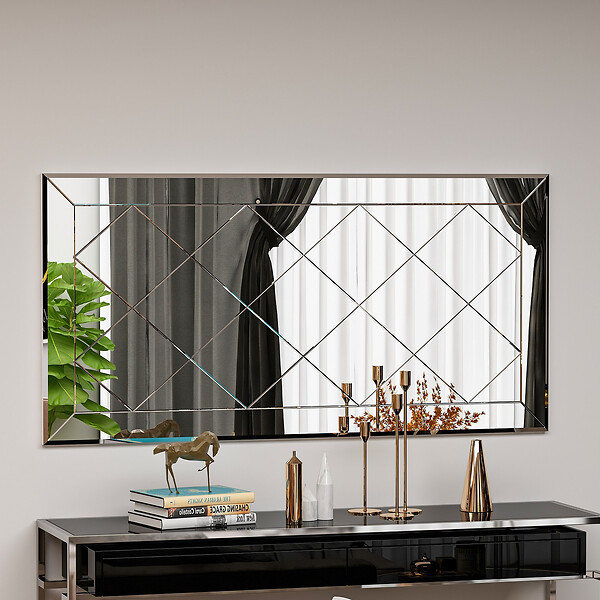 HABITAT ET JARDIN - Miroir en bois "Pauli" - 120 x 60 cm - Blanc - large